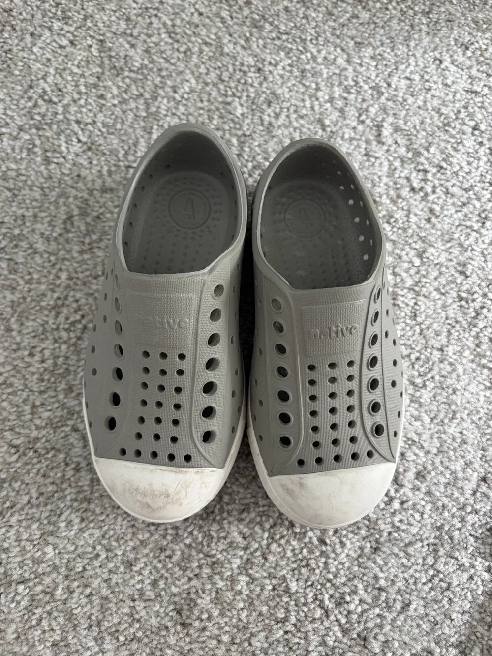Native Jefferson Slip-On Kids Shoes in Gray - Size 9T